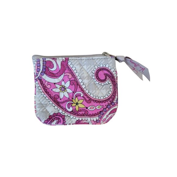 Vera Bradley Handbags - VTG Vera Bradley Pink Quilted Paisley Meets Plaid Coin Purse